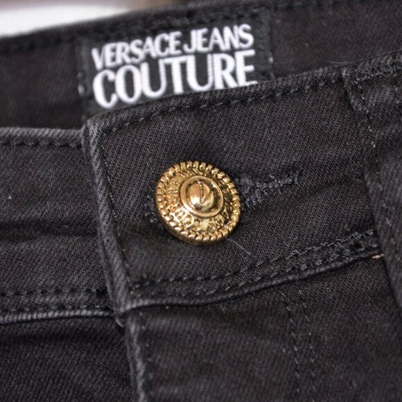 Versace Black Slim Fit Jeans Sz 24 - Picture 5 of 9